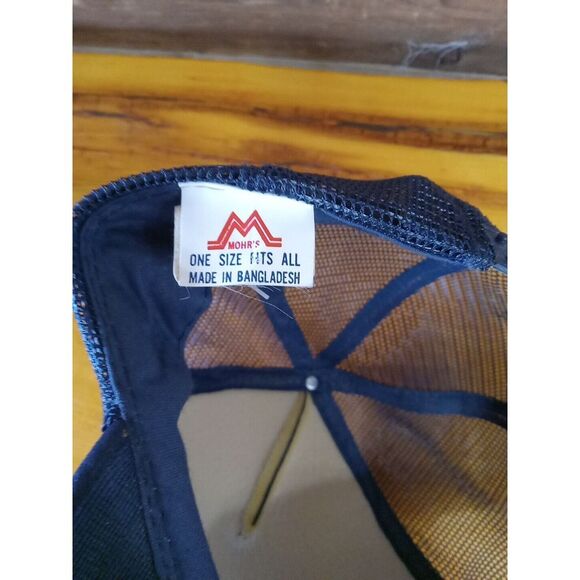 Vintage Captain Hat Cap Snapback Trucker  Navy & Yellow Men's 90s - Picture 3 of 4